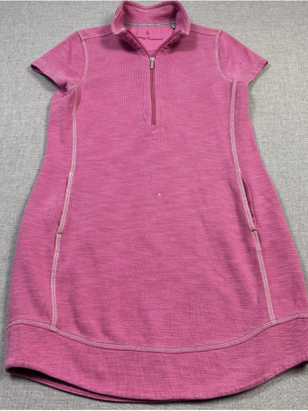 Tommy Bahama Pink Half-Zip Knit Casual Dress